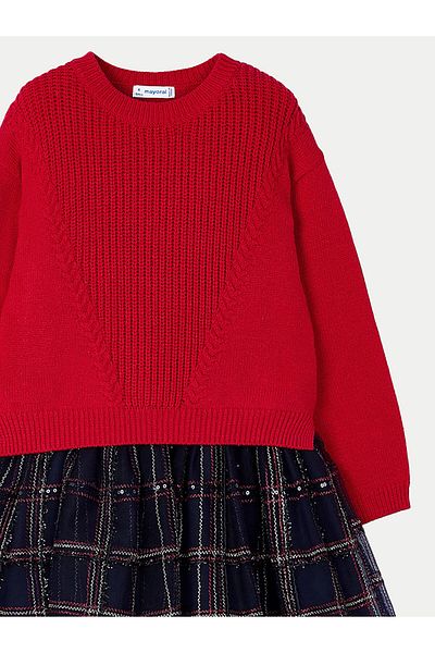 MAYORAL Girl Sweater and Dress Set 4912 Red
