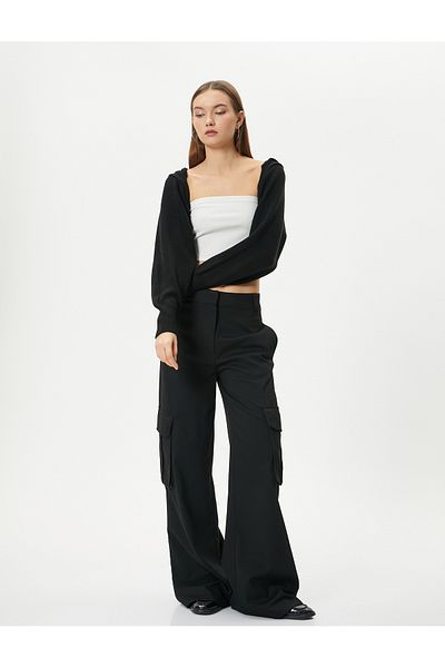 Koton Hooded Crop Cardigan Long Sleeve