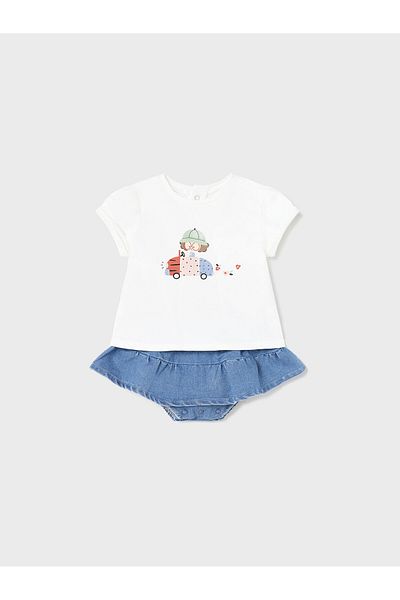 MAYORAL mayoral Girl Set blouse and skirt 1831 Colorful