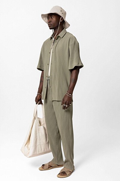 VAMOSCLO Σετ Οθωμανικό Oversize με Λεπτομέρεια Πλαϊνής Σχισμής με Κουμπιά-hakim