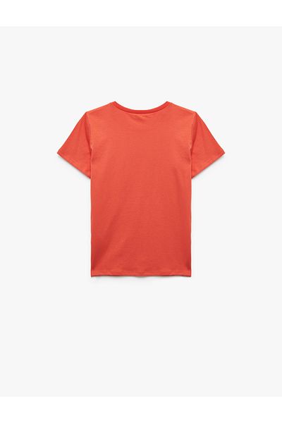 Koton Crew Neck Short Sleeve Cotton Printed T-Shirt