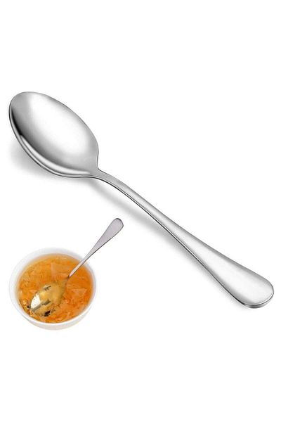 huitich Dinner Spoon Set 12 Pcs, 8-Inch Tablespoons, Food-Grade Stainless Steel