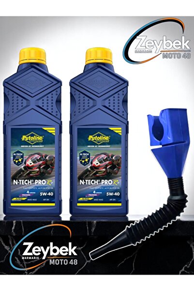putoline 2 ADET N-TECH PRO R+ TAM SENTETİK 4 ZAMANLI 5W40 MOTOSİKLET YAĞI + Yağ Dolum Aparatı