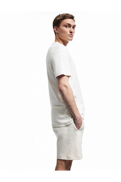 Koton Pocketed Cotton Lace-Up Short Shorts with Stitching Detail
