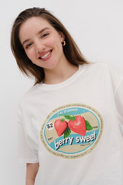 Addax Strawberry Printed T-Shirt P10461