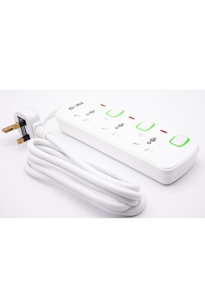 Moha Extension 3 Way Sockets Outlet Power Strips , Universal Plug with 2M Cord, for Home, Office