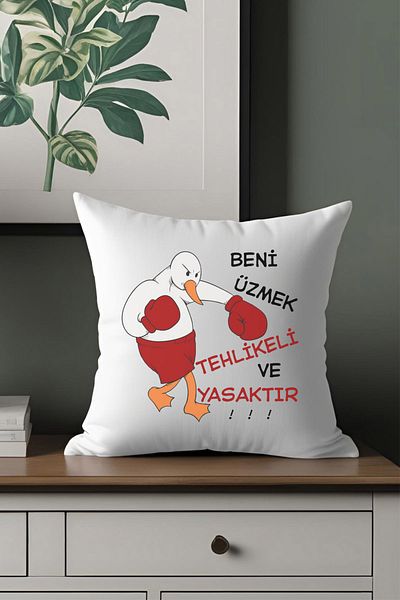 qoeuyl boutique It's Dangerous and Forbidden to Hurt Me Printed Fun Gift Fiber Filled Satindecorativemini Pillow
