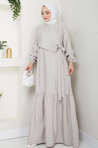 InStyle Modal Stone Dress with Bird's Eye Detail