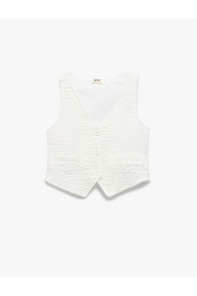 Koton Vestă fără mâneci, căptușită din bumbac, cu decolteu în V