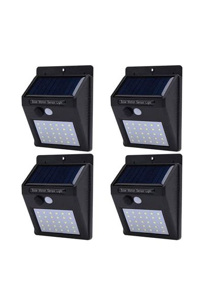 OEM Set 4 Lampi Solare - 30 LED, Senzor Miscare, Senzor Lumina, Negru