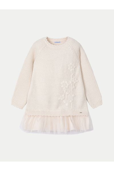 MAYORAL Girl Knitted Dress 4918 Beige