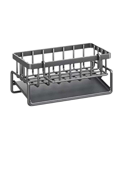 huitich رف منظم للحوض من الفولاذ المقاوم للصدأ باللون الرمادي