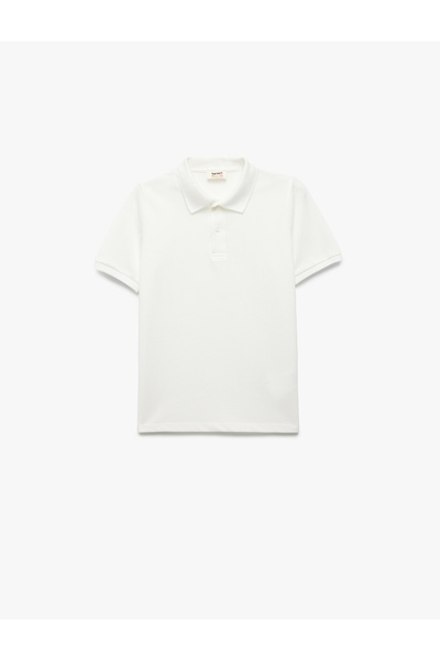 Koton Tricou de bază din bumbac, cu mânecă scurtă și guler polo, cu nasturi