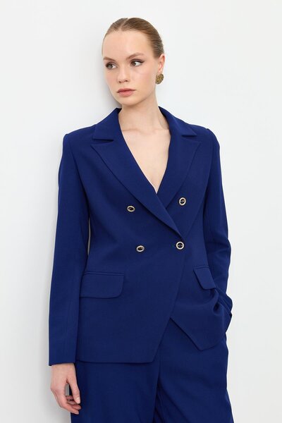 accort Asimetrik Kesim Krep Ceket-LACI