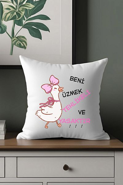 qoeuyl boutique It's Dangerous and Forbidden to Hurt Me Printed Fun Gift Fiber Filled Satindecorativemini Pillow