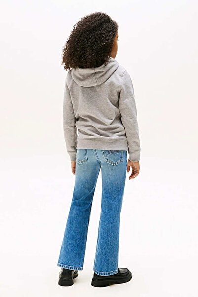 Tommy Hilfiger Unisex Çocuk Th Essential Hoodie Kapüşonlu Sweatshirt - Gri