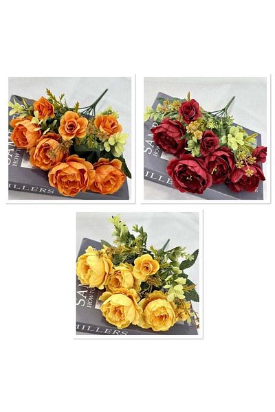 huitich Pack Of 3 Artificial Flower Decor for Home, Parties, and Weddings Assorted