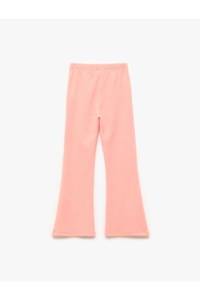 Koton Elastic Waist Slit Detailed Wrinkled Fabric Spanish Leg Trousers