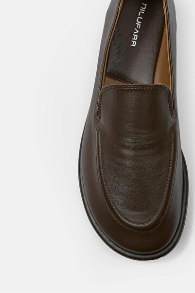 NILUFARR Дамски мокасини от естествена кожа Moose Brown