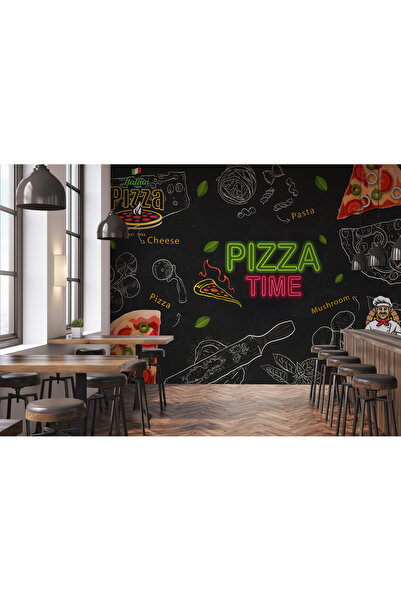 Tasarım Pizza Time Fast Food Cafe Restoran Otel Büfe Kafeterya Mutfak Duvar K...