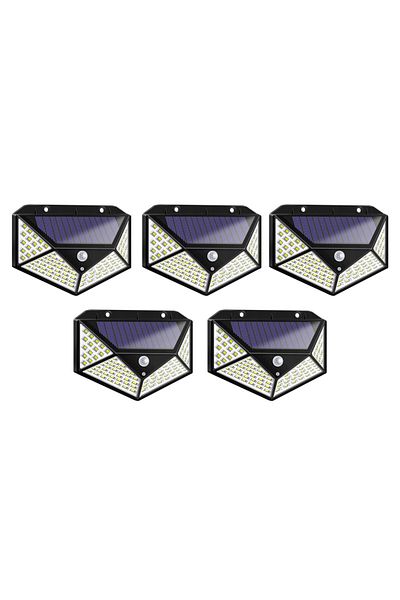 Solar SET 5 lampi de exterior cu 100 LED uri cu incarcare solara si senzor de miscare