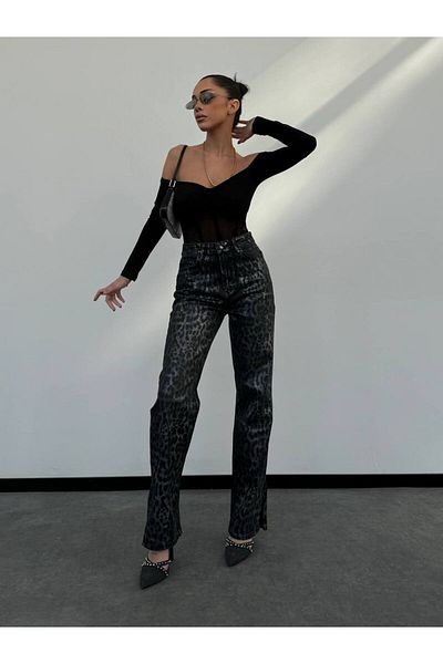 DENİKK TREND SPECIAL DESIGN Άνετο παντελόνι με φαρδύ πόδι PALAZZO DENIM JEAN PANT 30