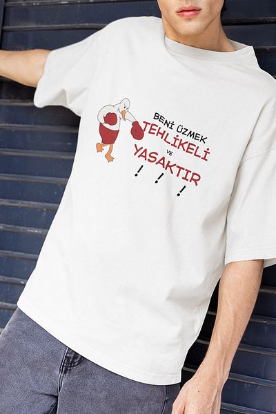 qoeuyl boutique It's Dangerous and Forbidden to Hurt Me Printed Fun Gift Regular Fit Cotton Unisex T-Shirt