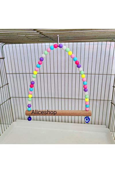 aliceshop Swing with Perches for Cockatiels and Birds of Different Sizes
