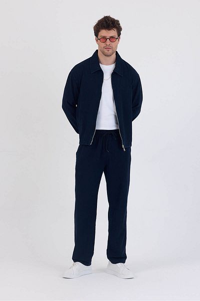 Cosplay Zipper Jacket Pantalon Double Suit Men's Relax Fit Washed