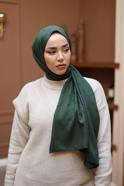 Silk Home Jacquard Deluxe Shawl - Dark Green
