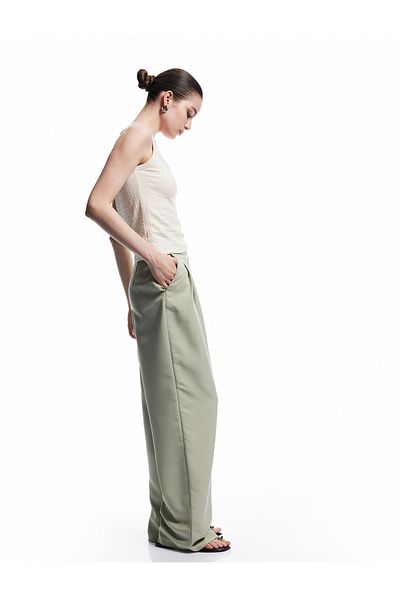 Koton Relaxed Cut Pocketed Pleated Detail Modal Fabric Blend Palazzo Pants