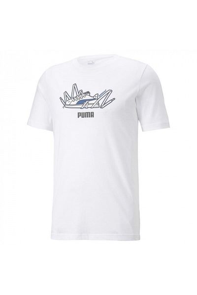 Puma Tricou grafic cu imprimeu sportiv Puma alb
