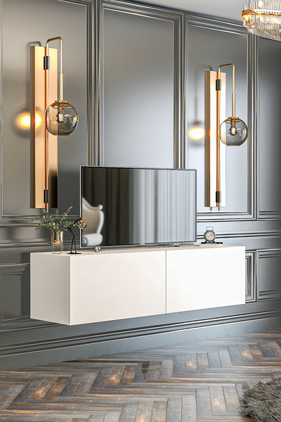 Givayo Mobilya Milsa Tv Ünitesi 120 Cm Ayaklı Kullanım Duvara Monte