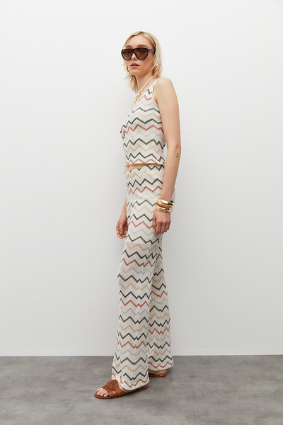 urban focus Patterned Elastic Waist Trousers