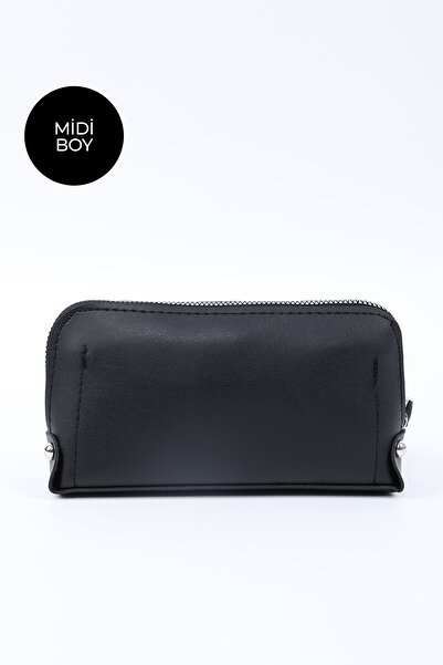 SHAKA Black Shk222 Faux Leather, Zippered, 4 Compartments, Strap Phone Wallet and Handbag