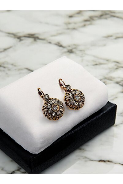 FUYA JEWELLERY Elmas Montür Çiçek Motif Küpe