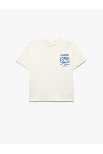 Koton Cotton Printed Short Sleeve Crew Neck T-Shirt