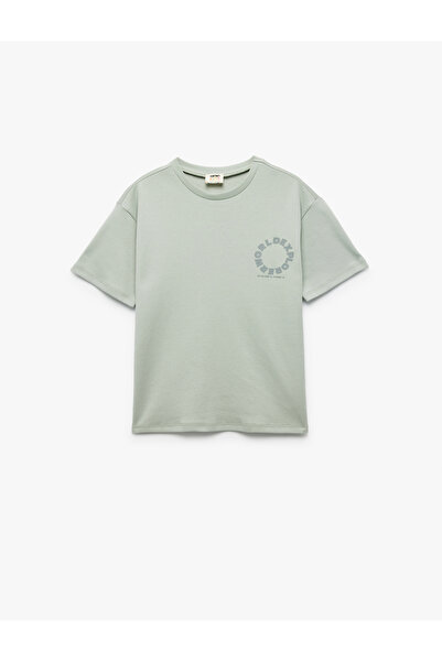 Koton Tricou cu mânecă scurtă cu decolteu rotund, cu detaliu imprimat din bumbac