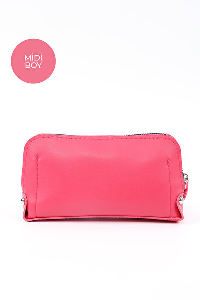 SHAKA Fuchsia Shk222 Faux Leather, Zippered, 4 Compartments, Strap Phone Wallet and Handbag