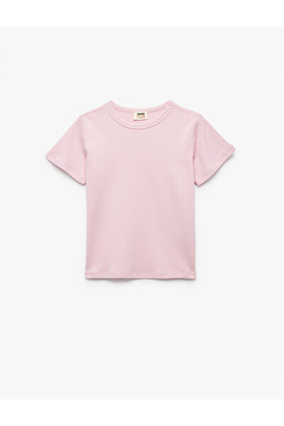 Koton Tricou de bază din bumbac cu mânecă scurtă și decolteu