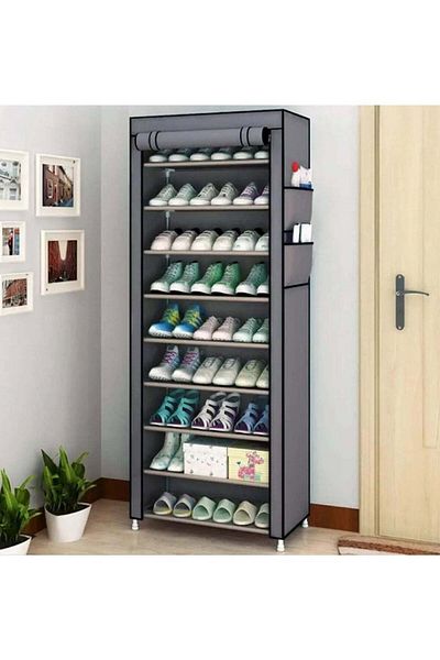 huitich 9 Tiers Shoe Rack With Dustproof Closet Shoe Storage Organizer