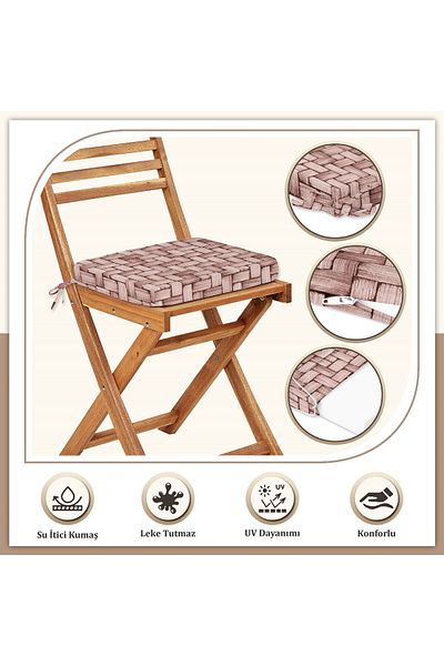Evim Canvas 6-Piece Wicker Liquid-Proof Stain-Proof Zippered Lace Chair Cushion 40 X 40 cm