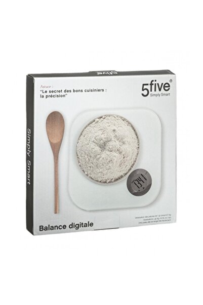 5five Simple Smart Ζυγαριά κουζίνας 5Five Square, ψηφιακή, λευκή,