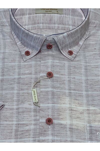 Daniel Bessi Classic Cut 80% Cotton 20% Polyester Short Sleeve Men's Shirt with Pockets