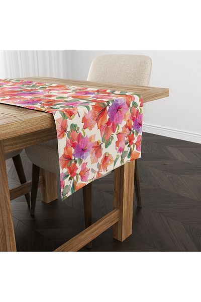 Filamente Digital Printed Runner - Floral Pattern - Bougainvillea Pattern - 140X40 cm