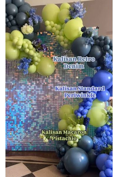 Çemrek Süs Parti Kalisan New Colors Periwinkle Denim and Pistachio Pistachio Green Balloon Chain Set of 100