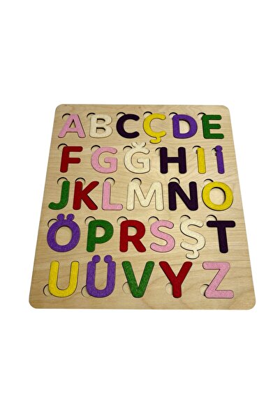 Mind of Toys لغز الأبجدية المغطى بالقماش، الأبجدية التركية، لغز خشبي للتركيب،...