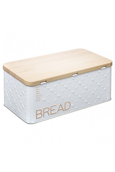 5 five simply smart White Ready bread box, metal, 31x17x13 cm