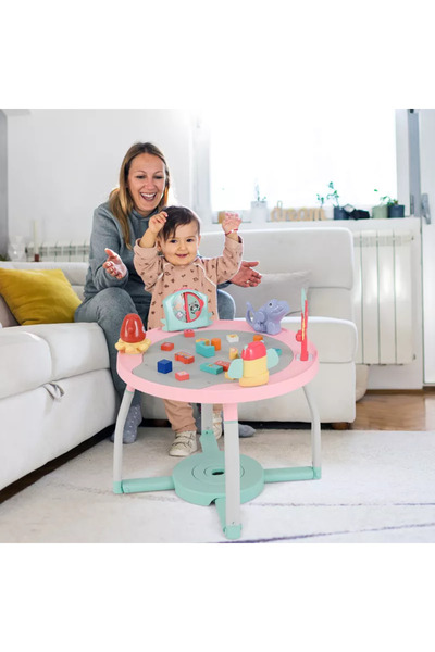 WePro Store 5-in-1 Baby Jumper & Table, 360° Seat, Lights, Sounds, Toys – Adjustable, Pink, 6M+