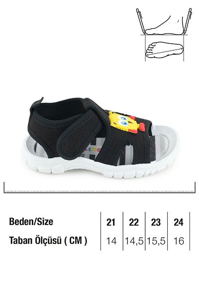 GEZER Boy's Summer Bottom Sole Pvc Comfortable Insole Leave Velcro Adjustable Daily Sandals